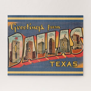 Puzzle Dallas Texas Vintage 16x20