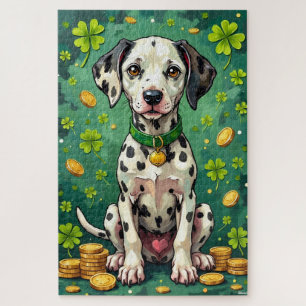 Puzzle Dálmata Día de San Patricio Perro Afortunado