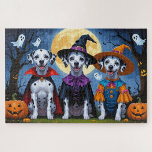 Puzzle Dalmatia Perro Calabaza Halloween Gracioso