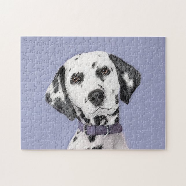 Puzzle Dalmatian Painting - Cute Original Dog Art (Horizontal)