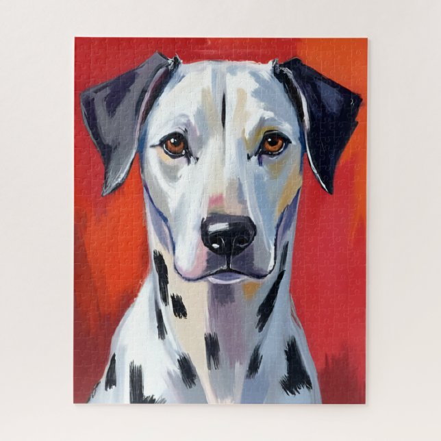 Puzzle Dalmatian Painting Dog Pet Watercolor (Vertical)