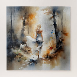 Puzzle Dama Caminando Por Un Bosque