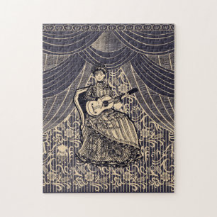 Puzzle Dama con guitarra