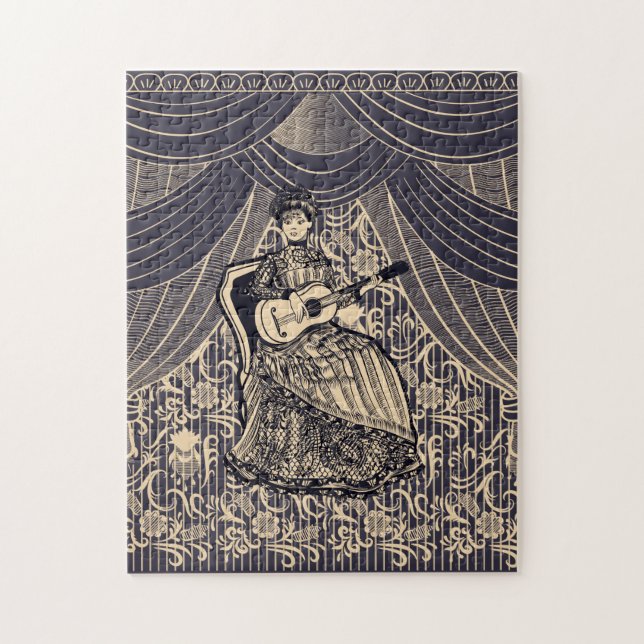 Puzzle Dama con guitarra (Vertical)