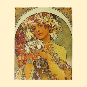 Puzzle Dama con lirios, Art Nouveau