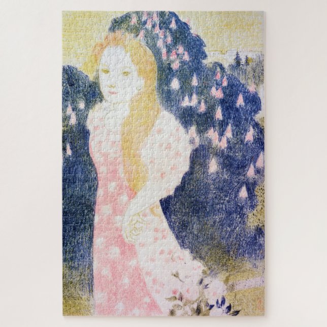 Puzzle Dama con vestido rosa, Maurice Denis (Vertical)