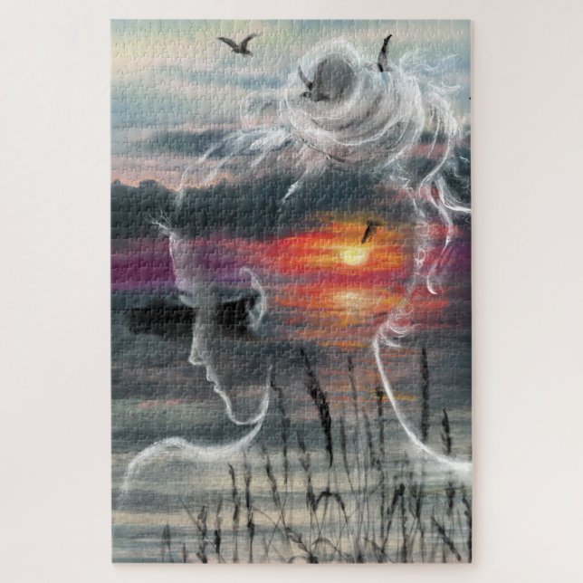Puzzle Dama de amanecer - Naturaleza - Pintura de arte or (Vertical)