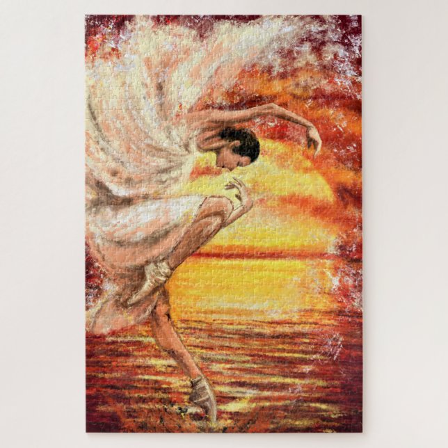 Puzzle Dama de baile Sea Sunset - Arte de pintura origina (Vertical)