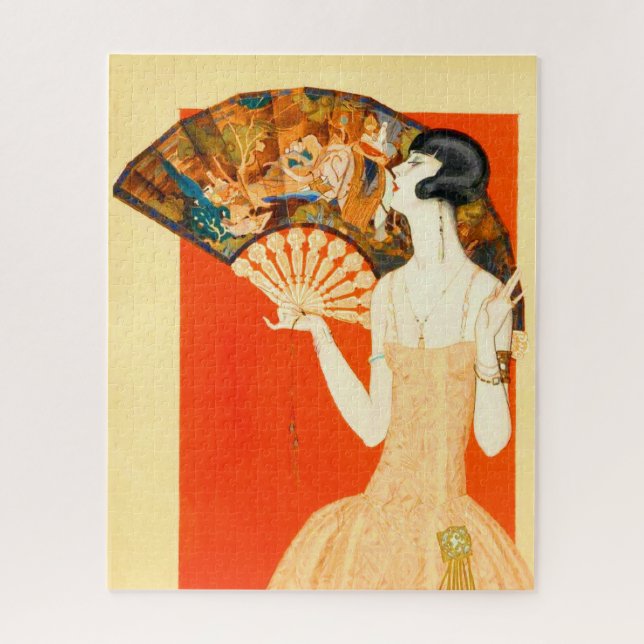 Puzzle dama deco de arte con ventilador (Vertical)