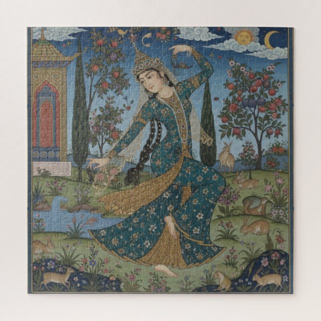 Puzzle Dama del Jardín - Gracia Medieval en Flor (Vertical)