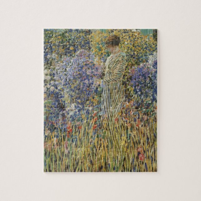 Puzzle Dama en un jardín de Frederick Frieseke, Bella Art (Vertical)
