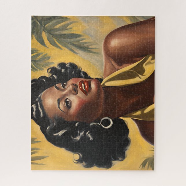 Puzzle Dama entre las palmeras (Vertical)