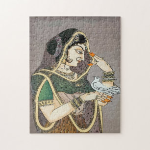 Puzzle Dama india y paloma