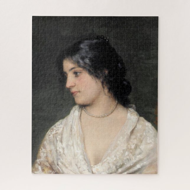 Puzzle Dama italiana elegante con collar de perlas (Vertical)