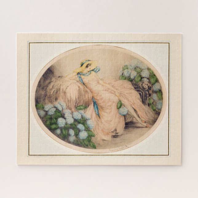 Puzzle Dama rosa de Louis Icart (Horizontal)