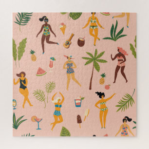 Puzzle Damas De Bañera: Danza Tropical Vintage