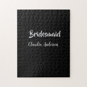 Puzzle Damas de honor nombre boda plata negro