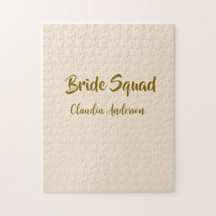 Puzzle Damas de honor nombre naranja dorado boda 