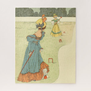 Puzzle Damas Victorianas Croquet Fiesta de Jardín Vintage