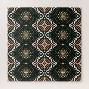 Puzzle Damasco Oriental: Mosaico Talavera Vintage.