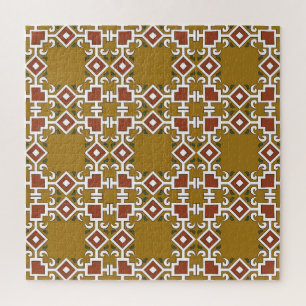 Puzzle Damask sin soldadura: fondo de patrón vintage