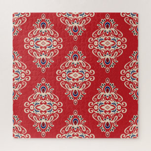 Puzzle Damask Vintage: Flourish Seamless Pattern.