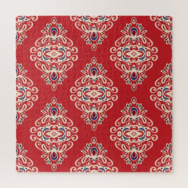 Puzzle Damask Vintage: Flourish Seamless Pattern. (Vertical)