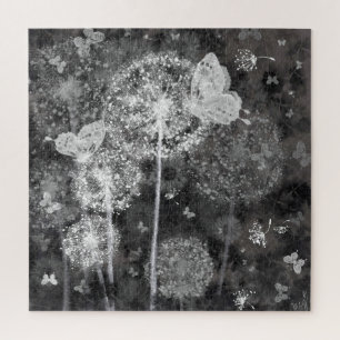 Puzzle Dandelions Field - Colección de arte blanco negro