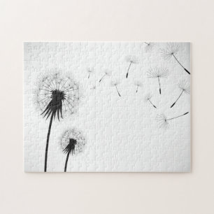Puzzle Dandelions in Silhouette
