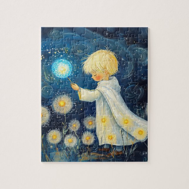 Puzzle Dandelions Under Stars (Vertical)