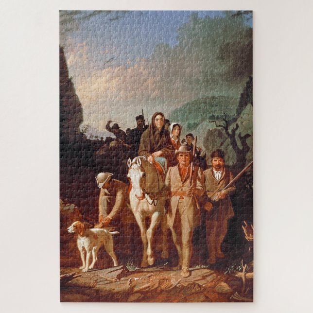 Puzzle Daniel Boone escoltando colonos (Vertical)