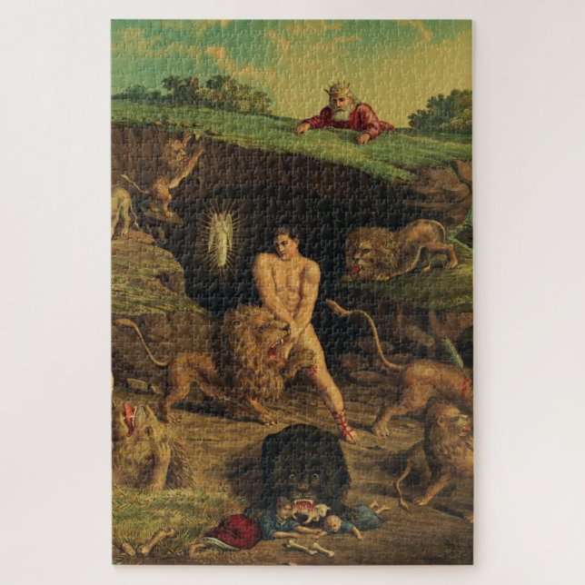 Puzzle Daniel en el foso de los leones (Vertical)
