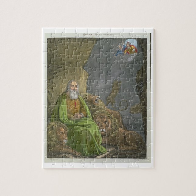 Puzzle Daniel en la guarida de los leones, de una biblia (Vertical)