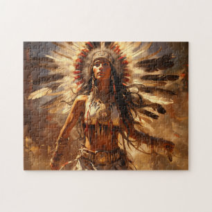 Puzzle Danzando a nativa norteamericana en Headdress