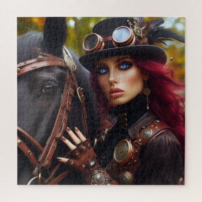 Puzzle Dark Rider Steampunk Victoria Lady (Vertical)