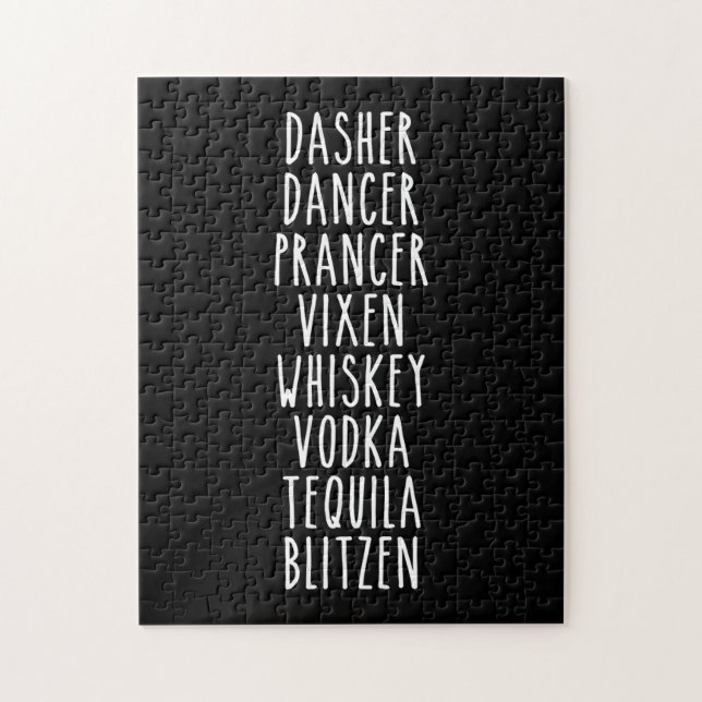 Puzzle Dasher Dancer Prancer Vixen Whiskey Vodka Tequila (Vertical)