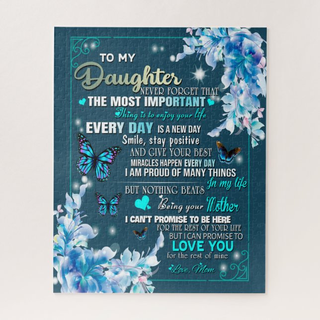 Puzzle Daughter Gift | Carta A Mi Hija De Mamá (Vertical)