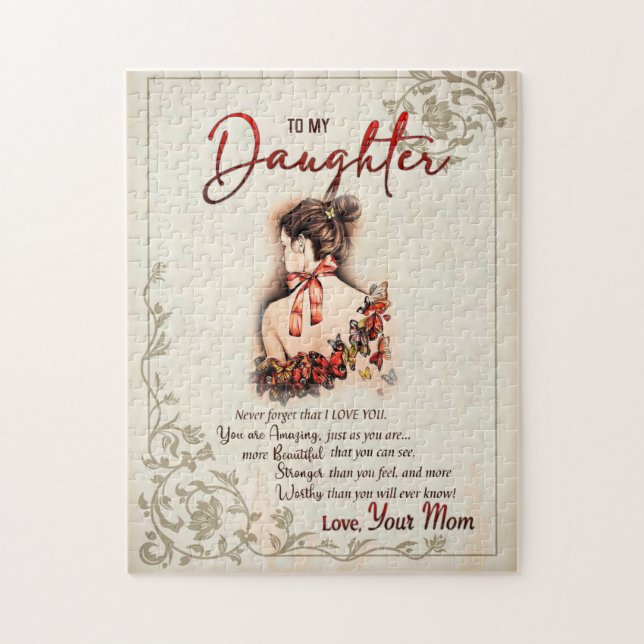Puzzle Daughter Gift | Carta A Mi Hija De Mamá (Vertical)