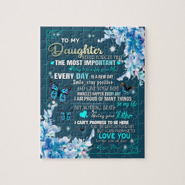 Puzzle Daughter Gift | Carta A Mi Hija De Mamá (Vertical)