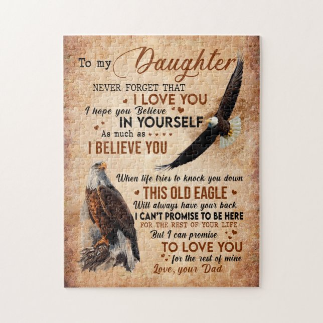 Puzzle Daughter Gift | Carta A Mi Hija De Papá (Vertical)