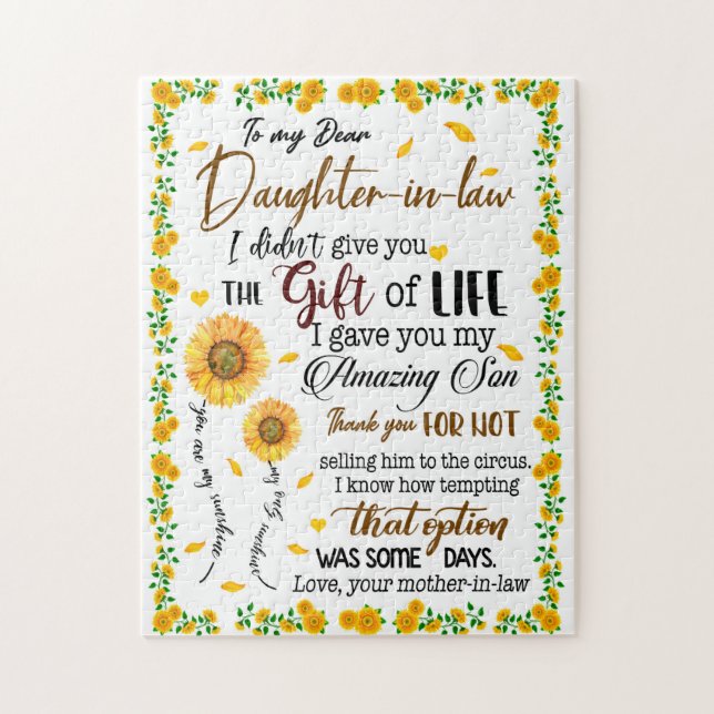 Puzzle Daughter Lovers | A Mi Querida Hija De Derecho (Vertical)