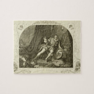 Puzzle David Garrick (1717-79) como Richard III, acto V