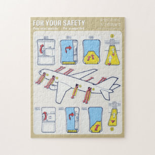 Puzzle de avión de la tarjeta de seguridad