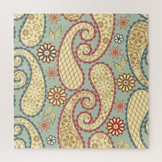 Puzzle De estilo rústico, paisley vintage. (Vertical)