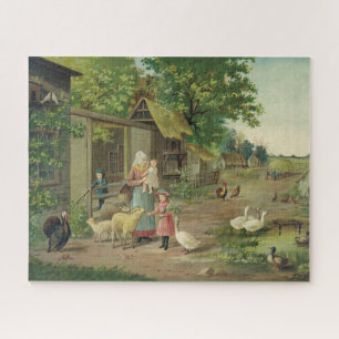Puzzle de fotografía de granja de cosechas antigu