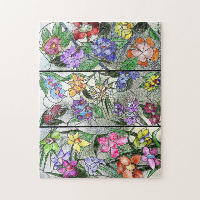 Puzzle de Jardín de Cristal Manchado (Vertical)