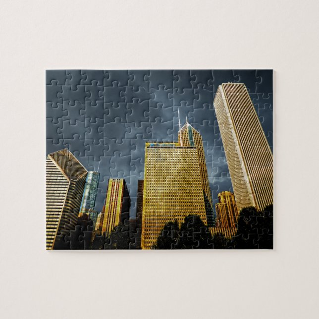 Puzzle de Jigsaw en el centro de Chicago Illinois  (Horizontal)