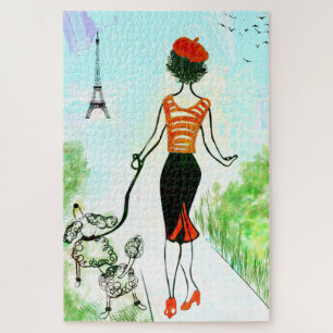 Puzzle de la Dama Francesa y el Jardín del Poodle