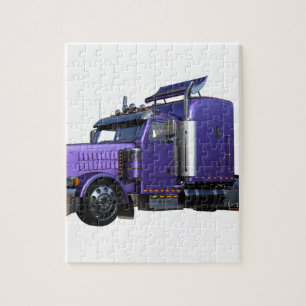 Puzzle De la púrpura camión metálico del tractor remol