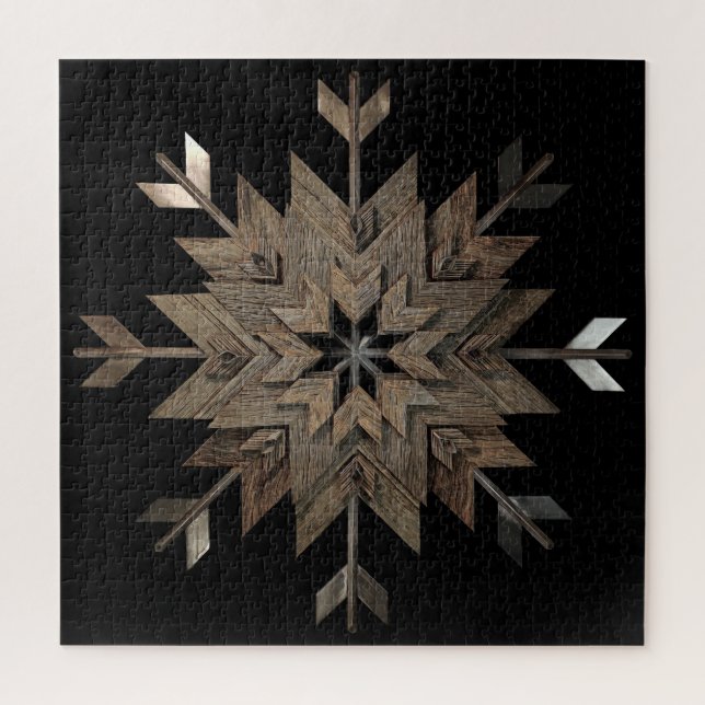 Puzzle de madera envejecida (Vertical)